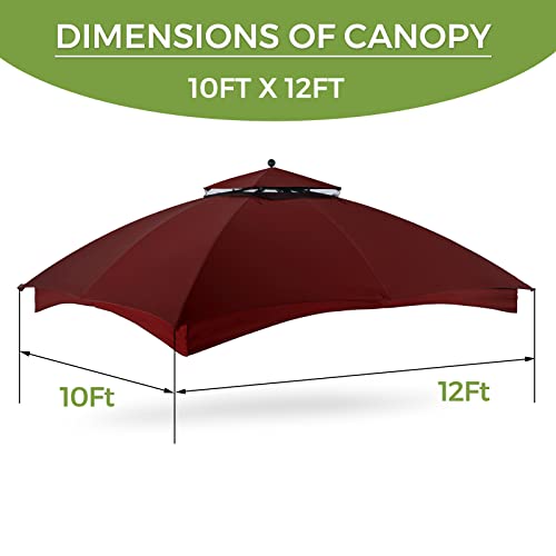 Beige 10x12 Polyester Gazebo Replacement Canopy I5080