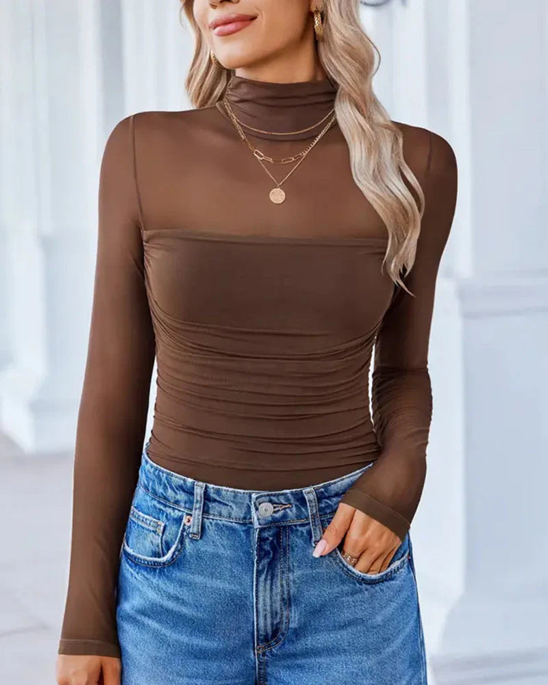 Long Sleeve Turtle Neck Bodysuit T437