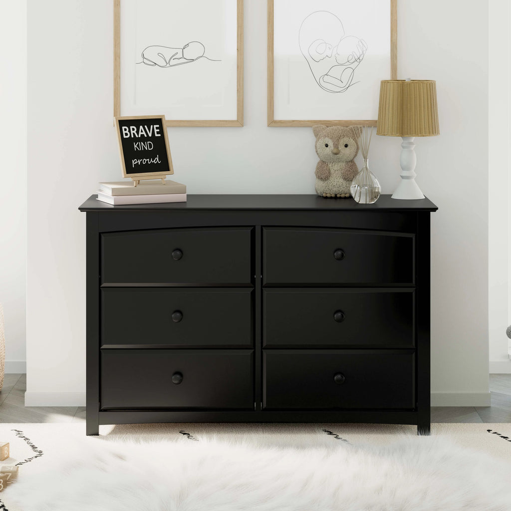 White 6 Drawer Double Dresser A5464