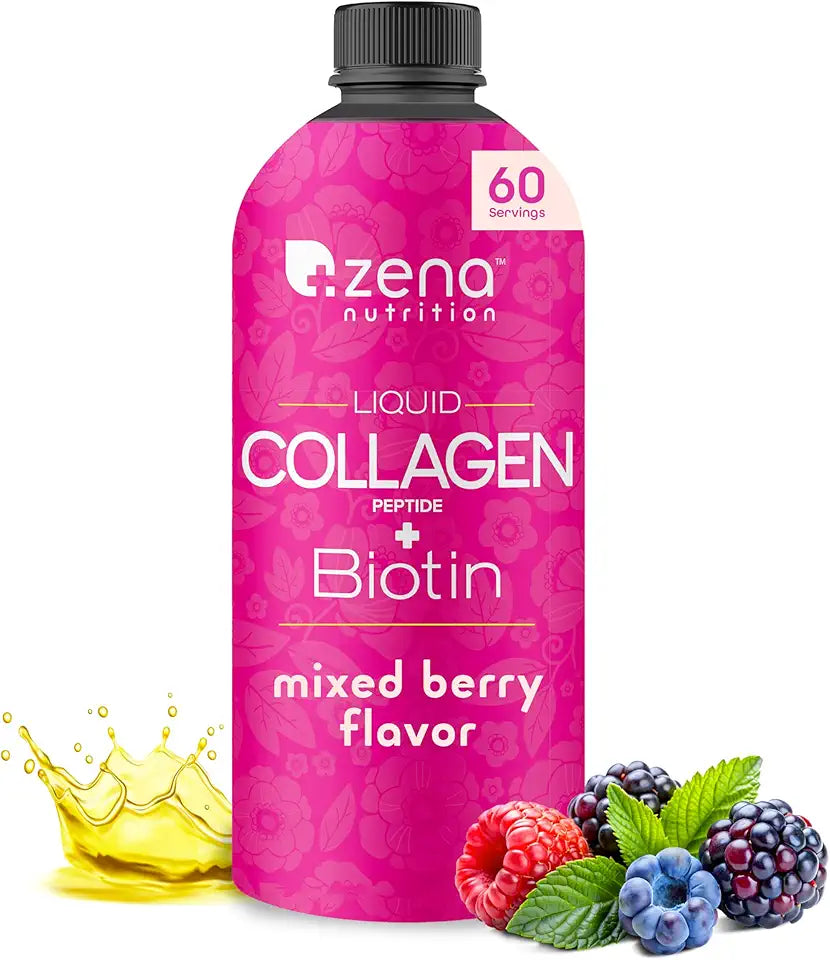 Liquid Collagen Peptides and Biotin 2500mg Mixed Berry 20.3 fl oz J45831