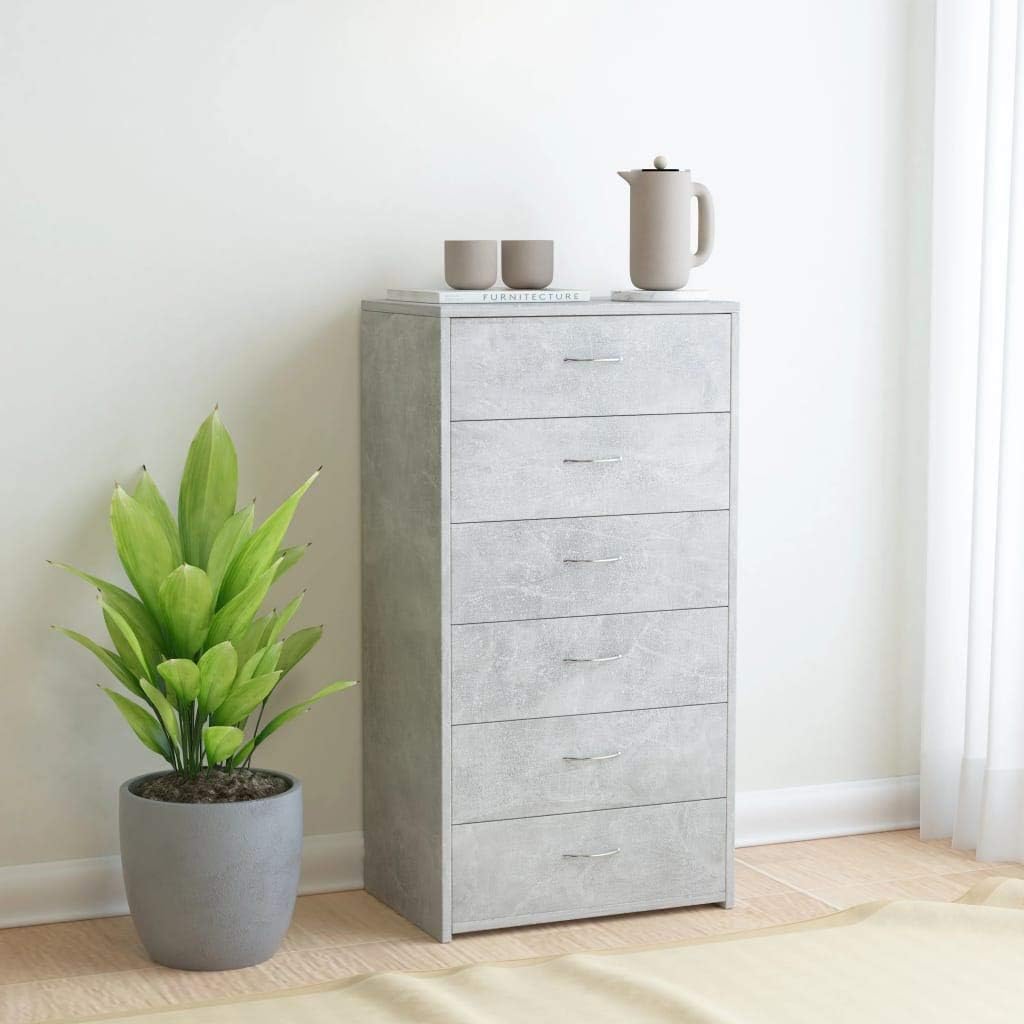 6 Drawer Chipboard Chest (White and Sonoma Oak) C66181