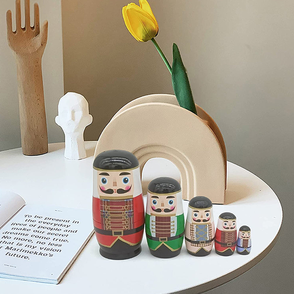 Nutcracker Russian Nesting Toys Wooden Stacking Dolls O899