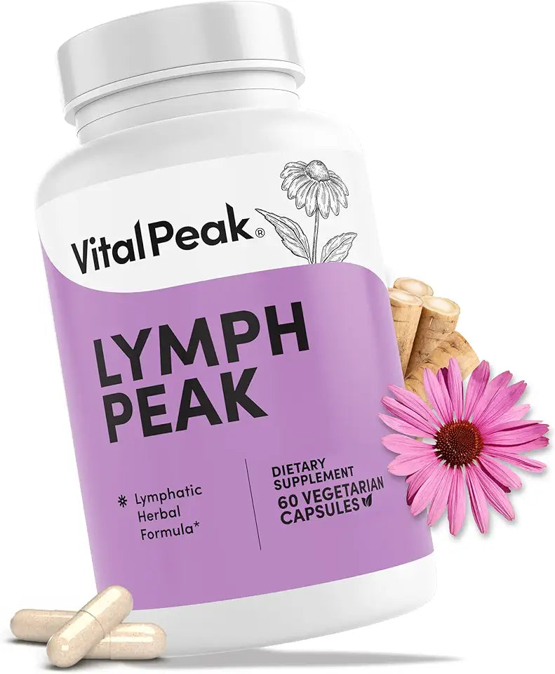 Lymphatic Drainage Supplement with Burdock Root, Echinacea Extract, Bromelain, Dandelion Extract, Vegan, Non GMO, Gluten Free, 60 Capsules N5793