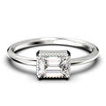 Emerald Cut Diamond Moissanite Engagement Ring In 10K Solid White Gold Z673