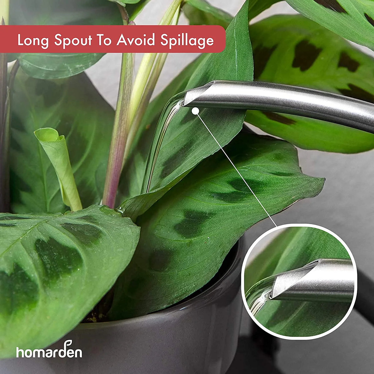 30oz Metal Stainless Steel Watering Can U350