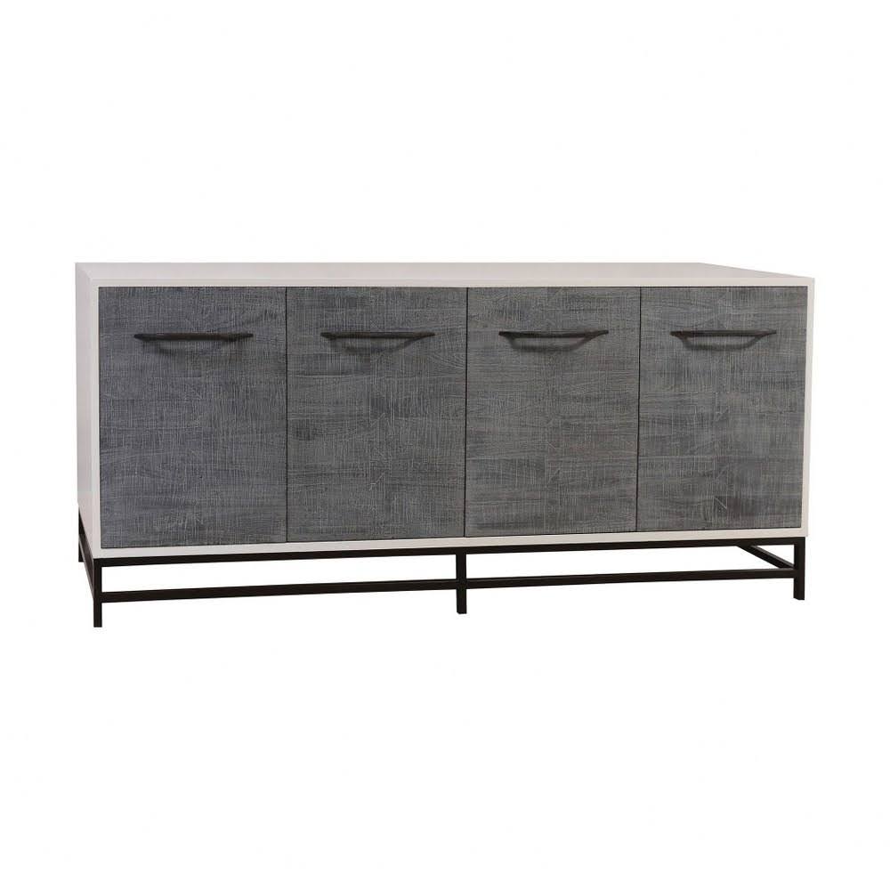 Grey Stain Four Door Drawers Buffet Table J899255