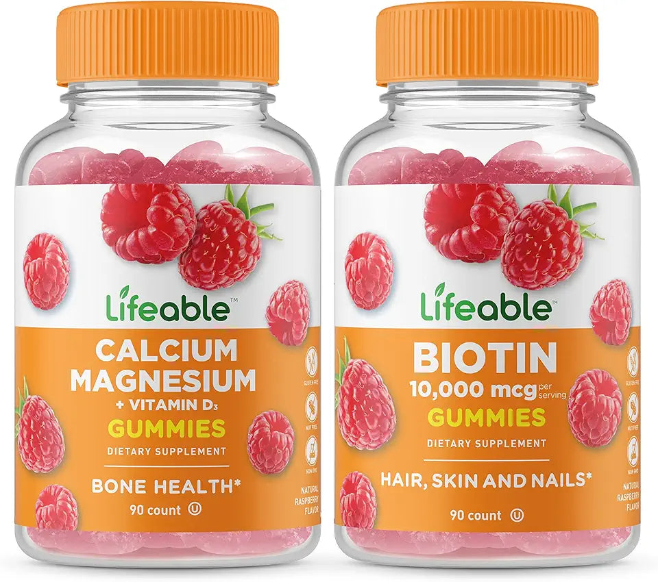 Calcium Magnesium Biotin Gummies Vitamin Supplement Gluten Free GMO Free Chewable Y967