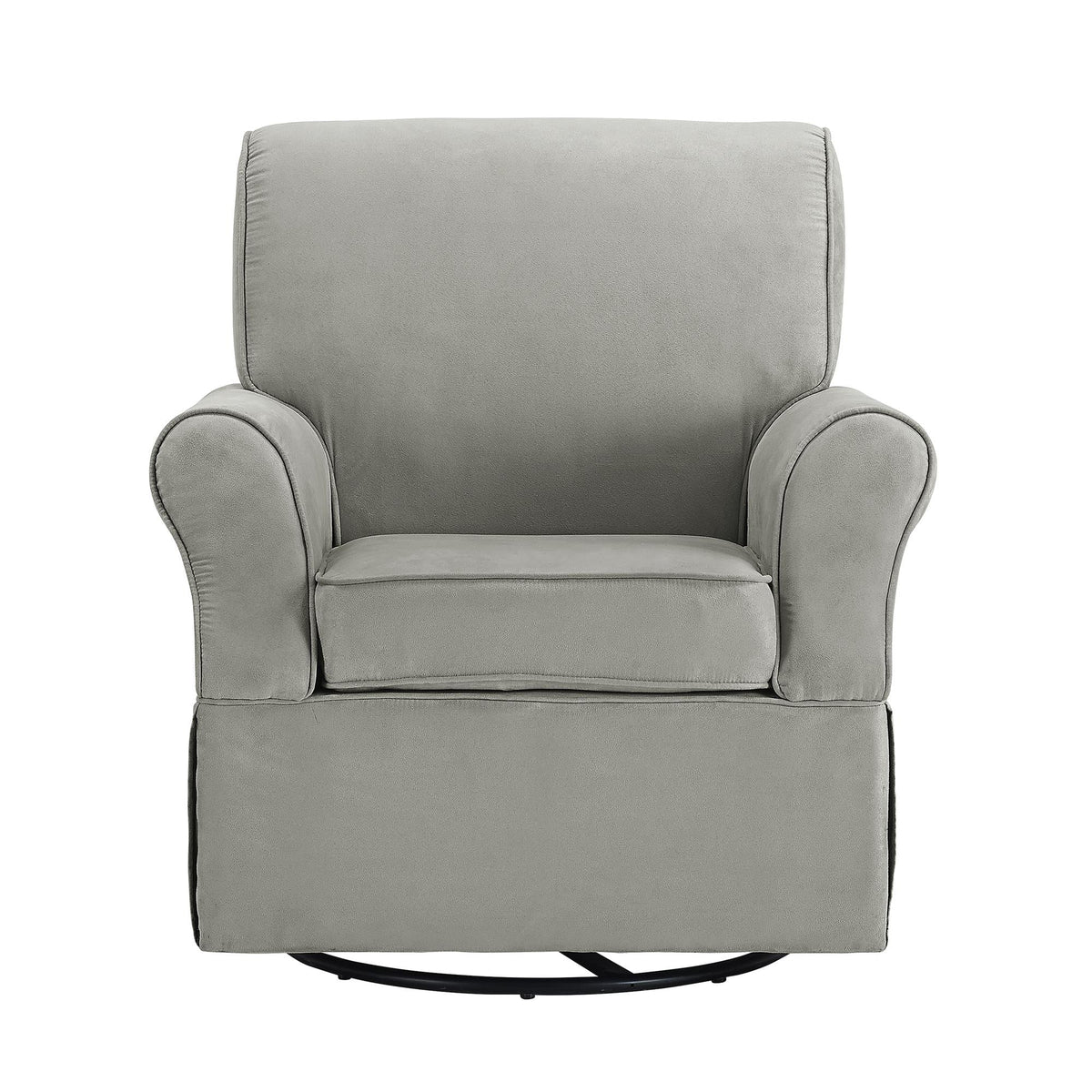 Gray Microfiber Swivel Glider Chair & Ottoman M1271