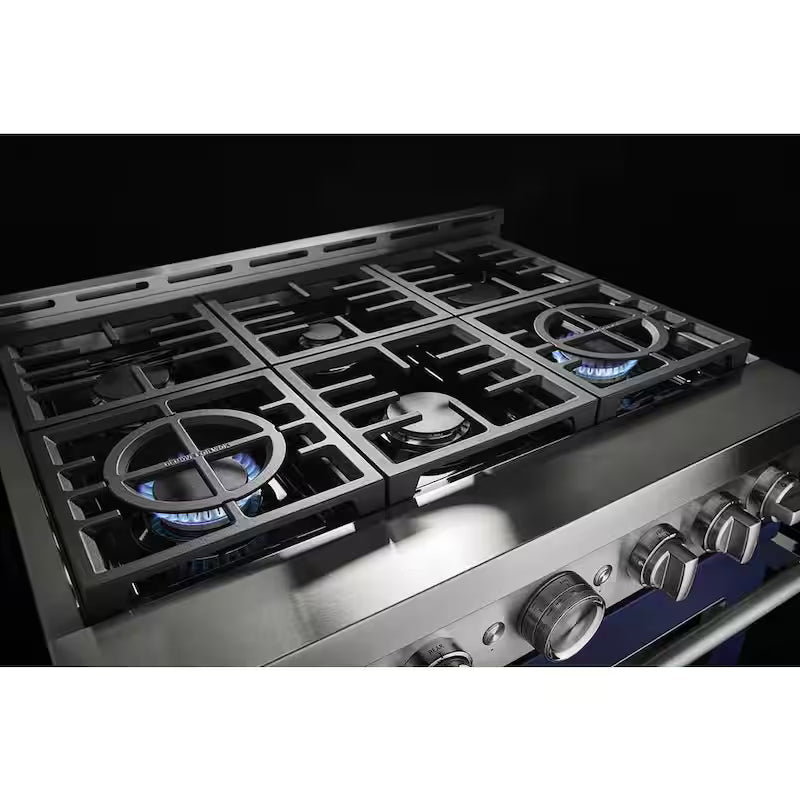 Ink Blue Smart Gas Range with Self-Cleaning and True Convection H774134
