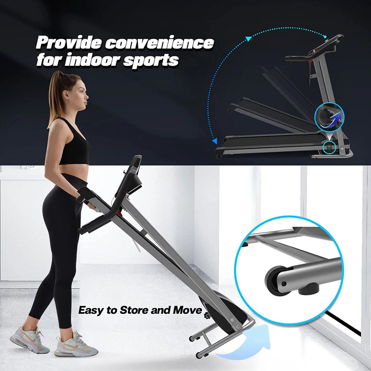 Foldable Electric Treadmill with LCD Monitor X864