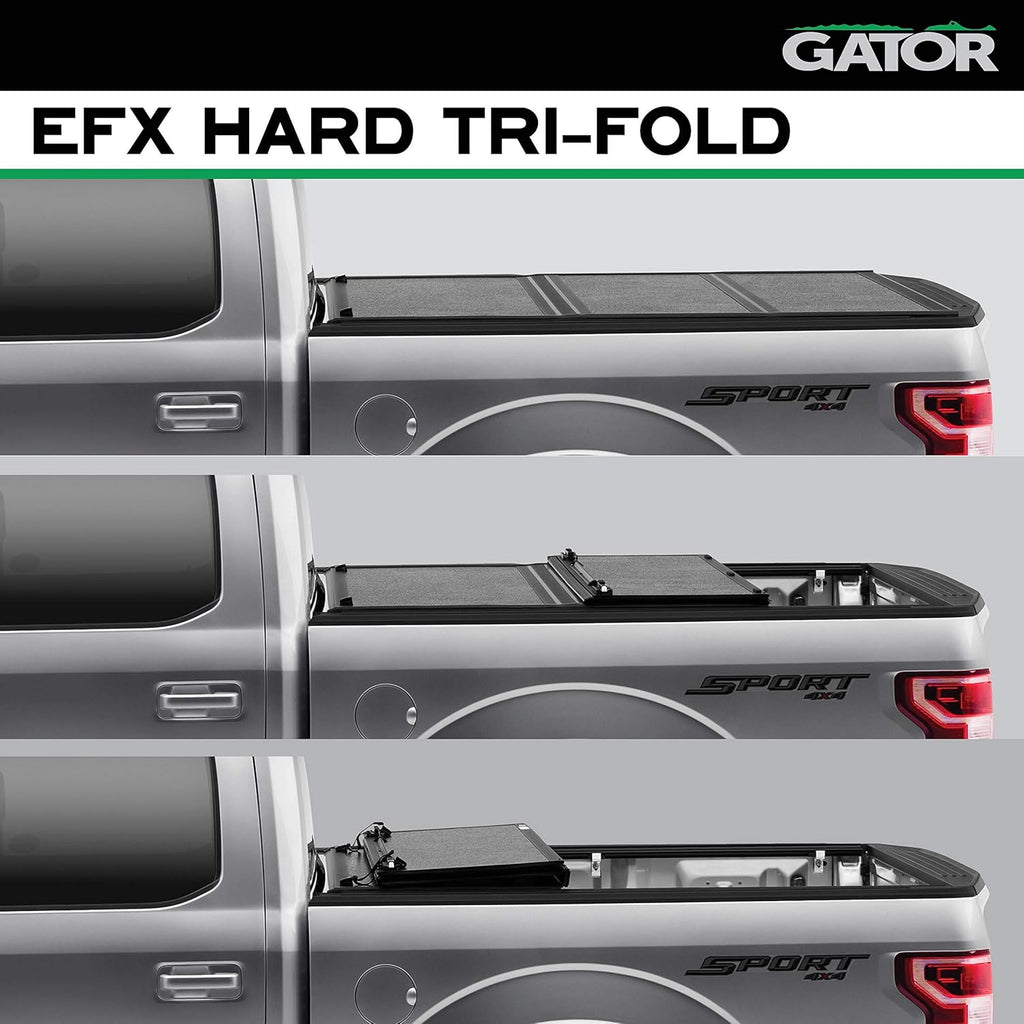 Hard Tri-Fold Truck Bed Tonneau Cover for Ford F-150 6' 7" Bed G53108