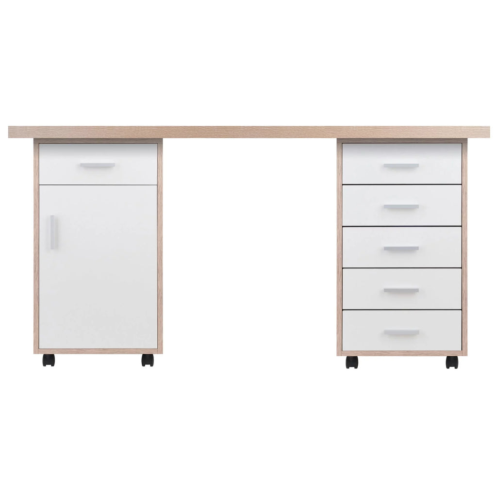 Storage Cabinet 1-Drawer Reclaimed Wood White F691