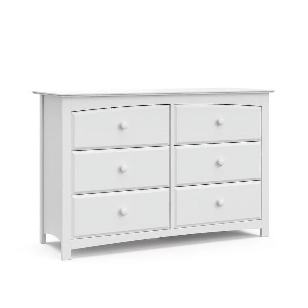 White 6 Drawer Double Dresser A5464