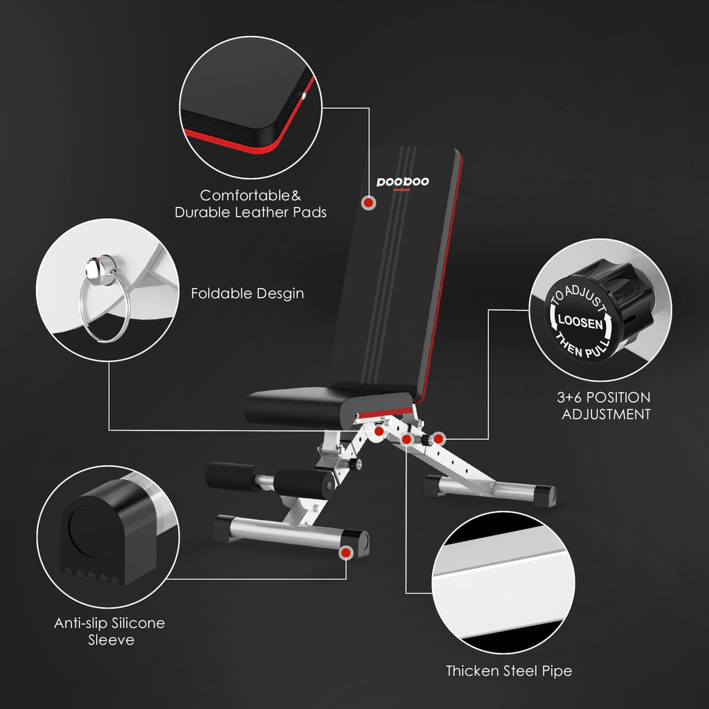 Foldable Weight Bench 600 lbs 6 Incline Adjustable T117432