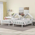 White Double Size Platform Bed with House-Shaped Headboard D365
