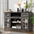 TV Stand with Glass Door & Drawer, 58 in Dark Rustic Oak B6933