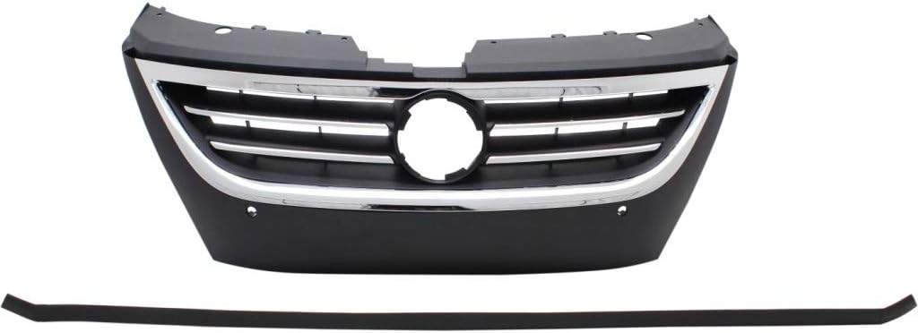 Primed Black Plastic Grille Assembly with Chrome Molding and Distance Sensor Hole M661