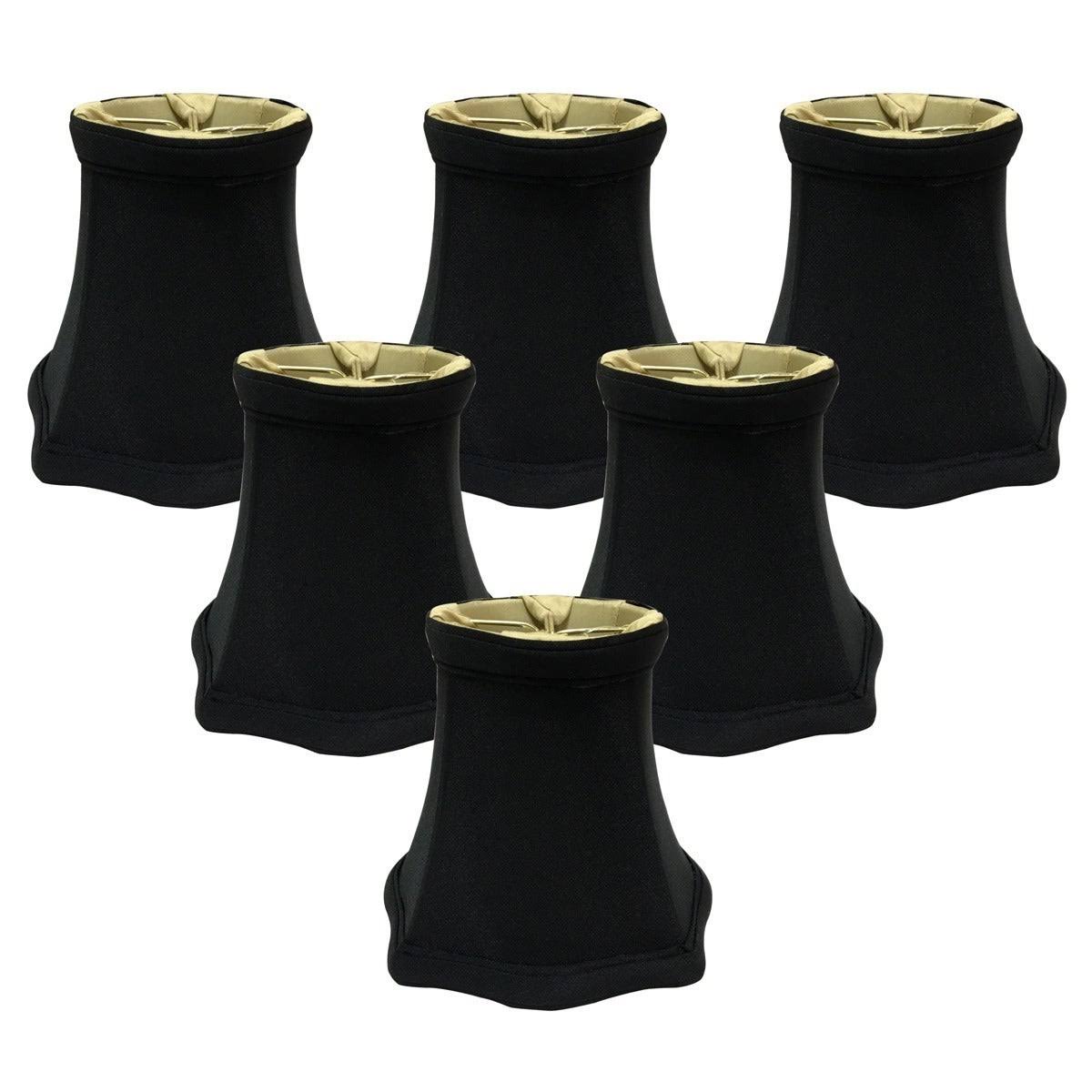 Black/Gold Candelabra Shade Set of 6 M909