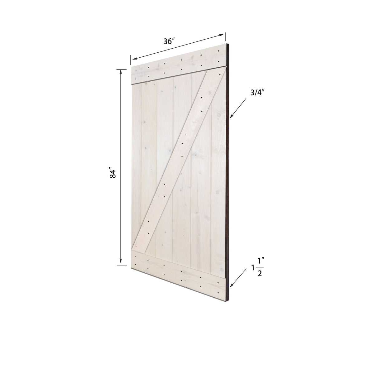Red Oak Paneled Wood Barn Door with Installation Hardware Kit X516