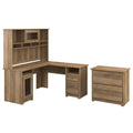 L-Shaped Desk with Hutch and Lateral File Cabinet D84045
