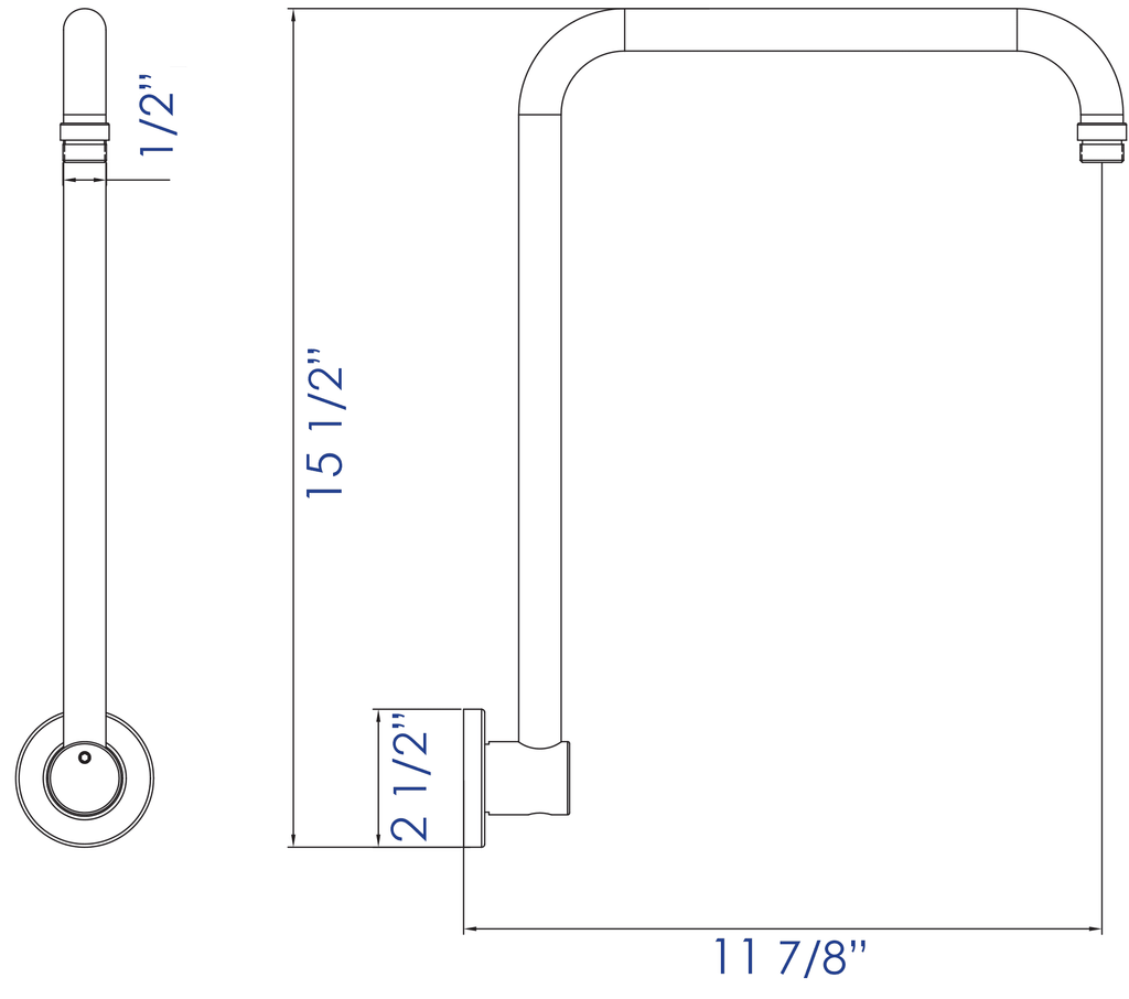 Brushed Nickel 12" Round Raised Wall Mounted Shower Arm Q9592