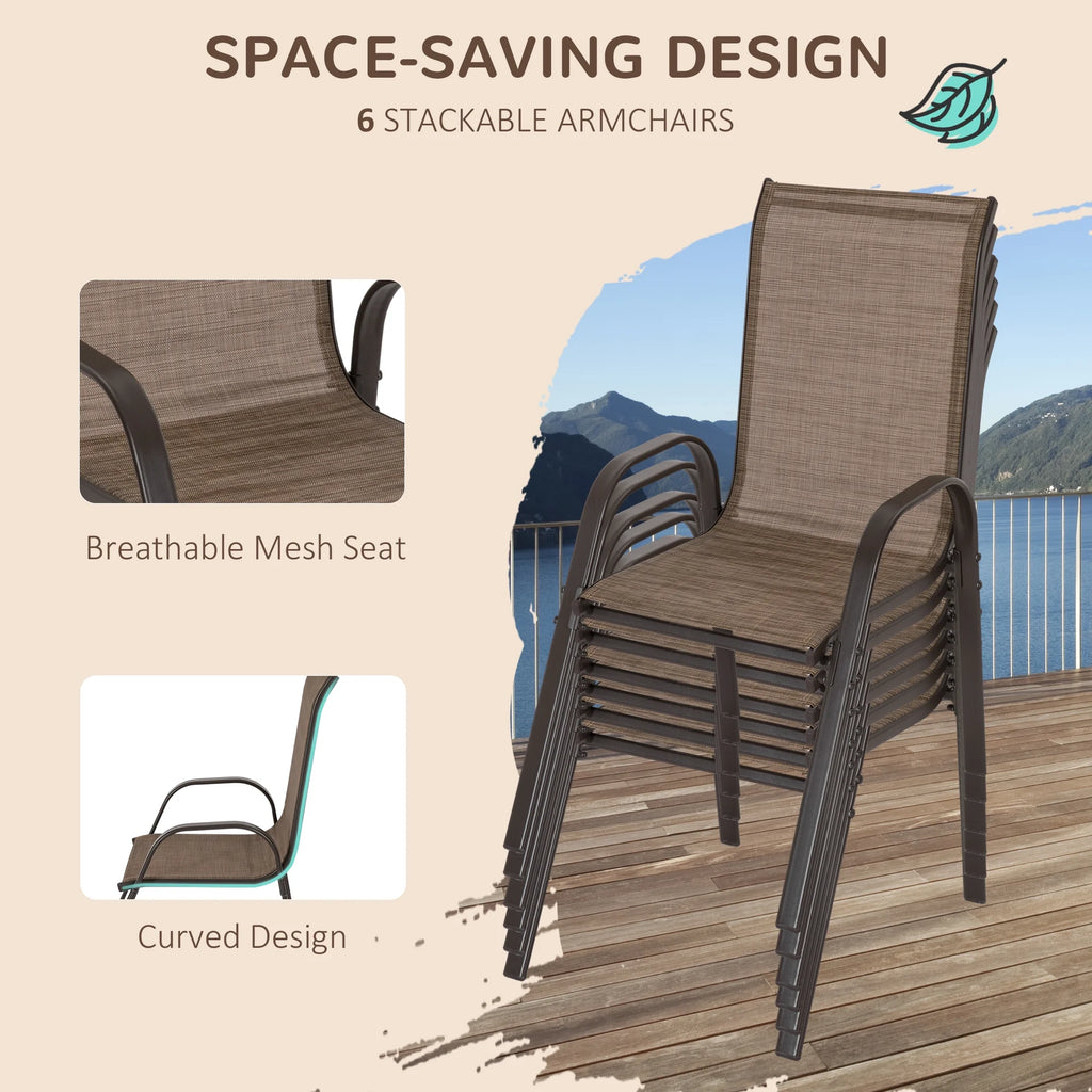 Patio Dining Set for Six with Umbrella E944