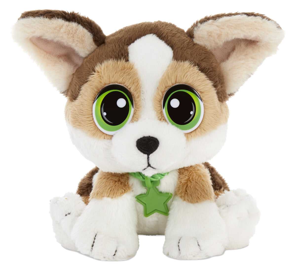 Corgi Plush Toy with Collar, Tag, Doghouse, Stickers K186800
