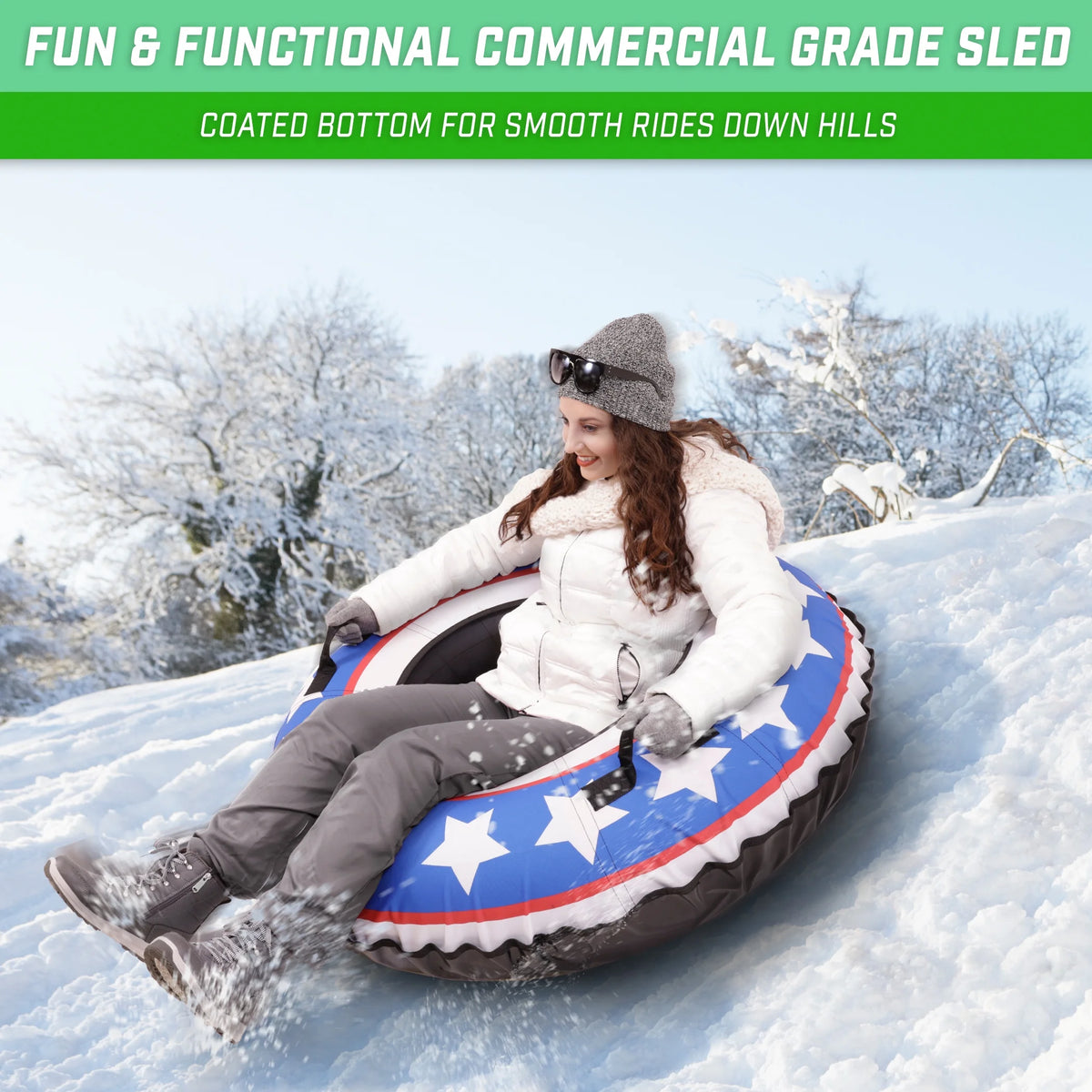 44" Heavy Duty Winter Snow Tube with Canvas Cover X123
