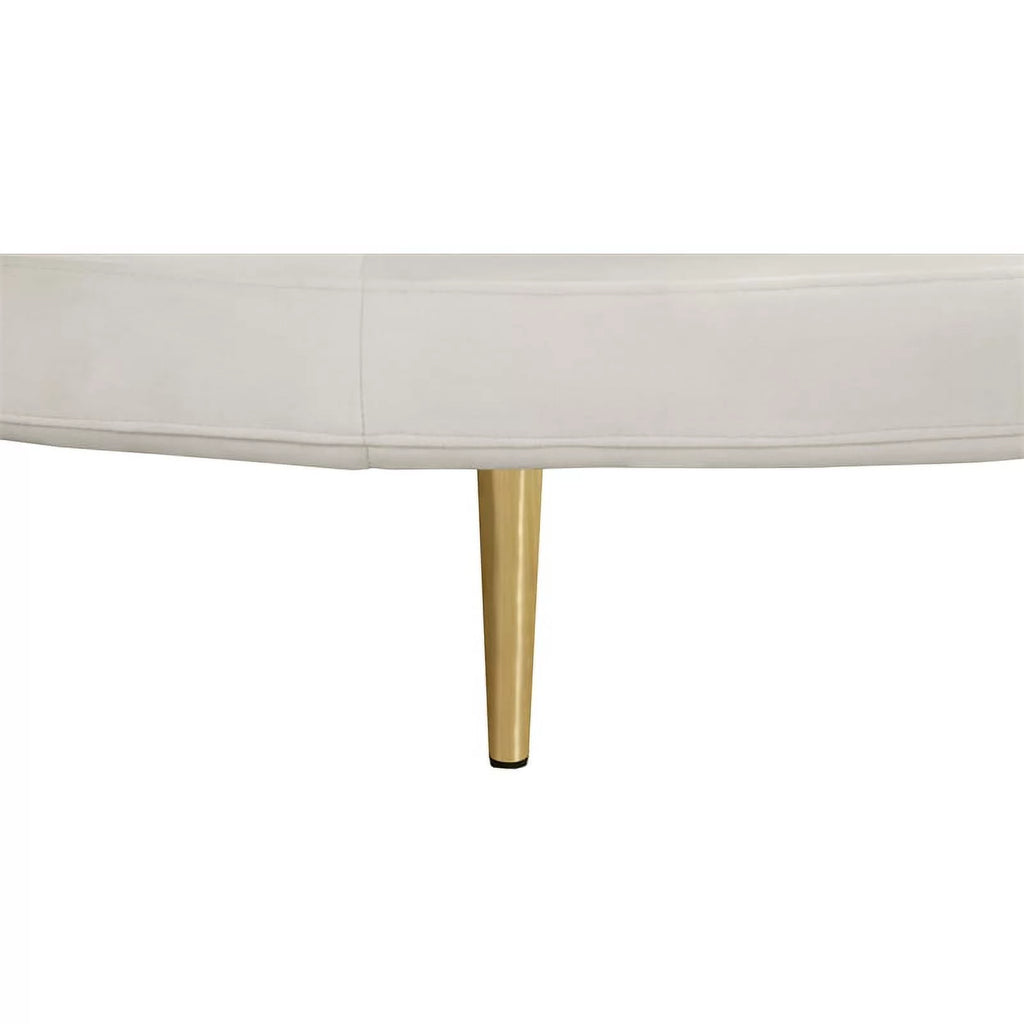 Cream Velvet Roundabout Sofa with Gold Iron Legs L977983