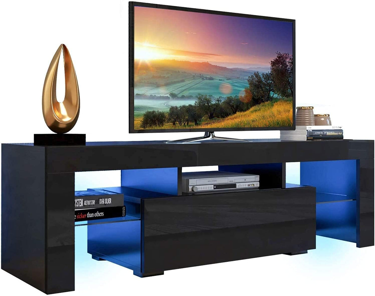 TV Stand with LED Lights 20 Color Effect and Storage Cabinet J744