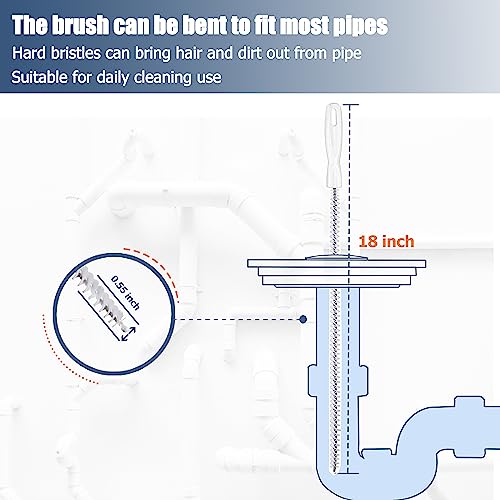 Drain Clog Remover Drain Snake Cleaning Brush 9 Pack V796