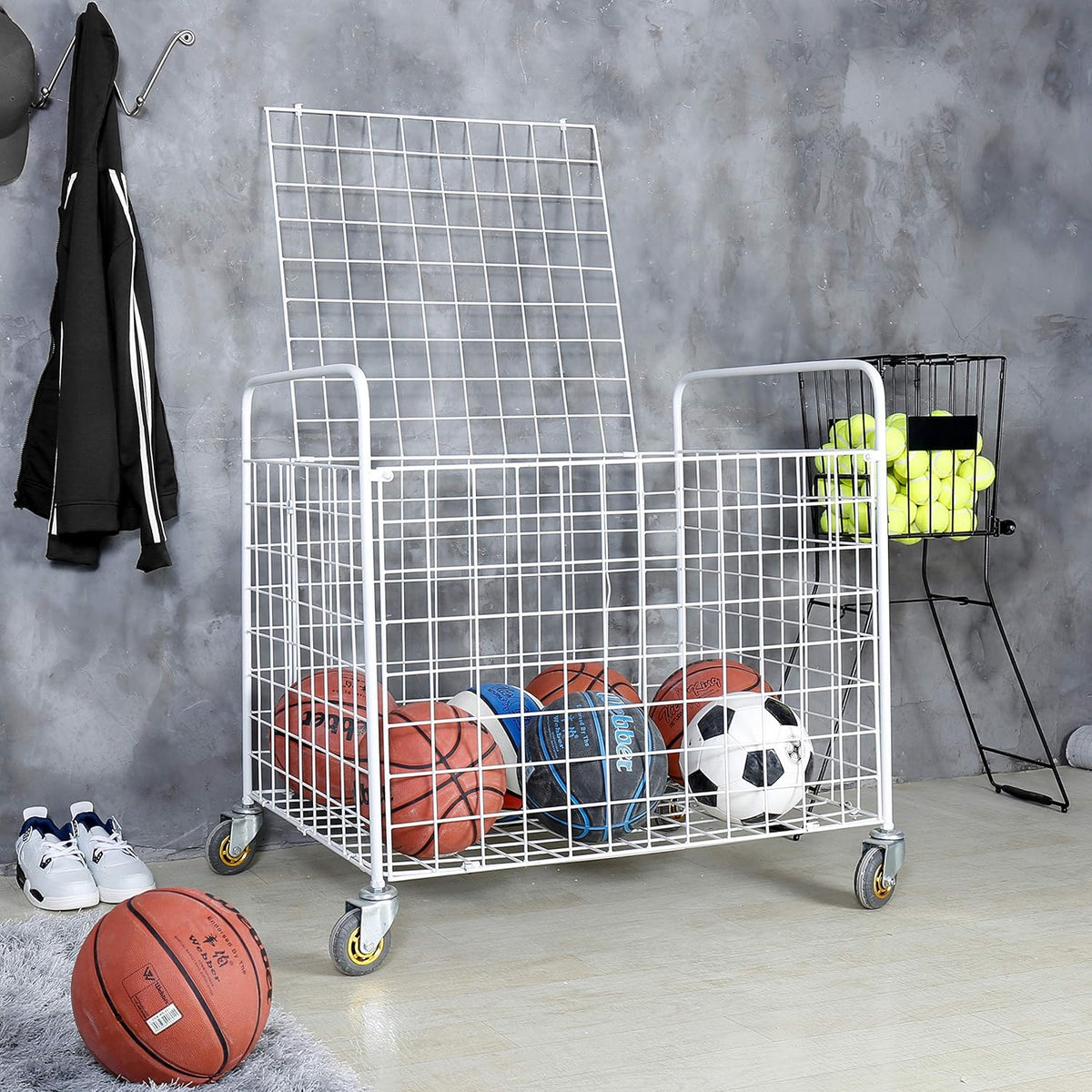 Metal Rolling Multi Sports Ball Storage Cart P3231