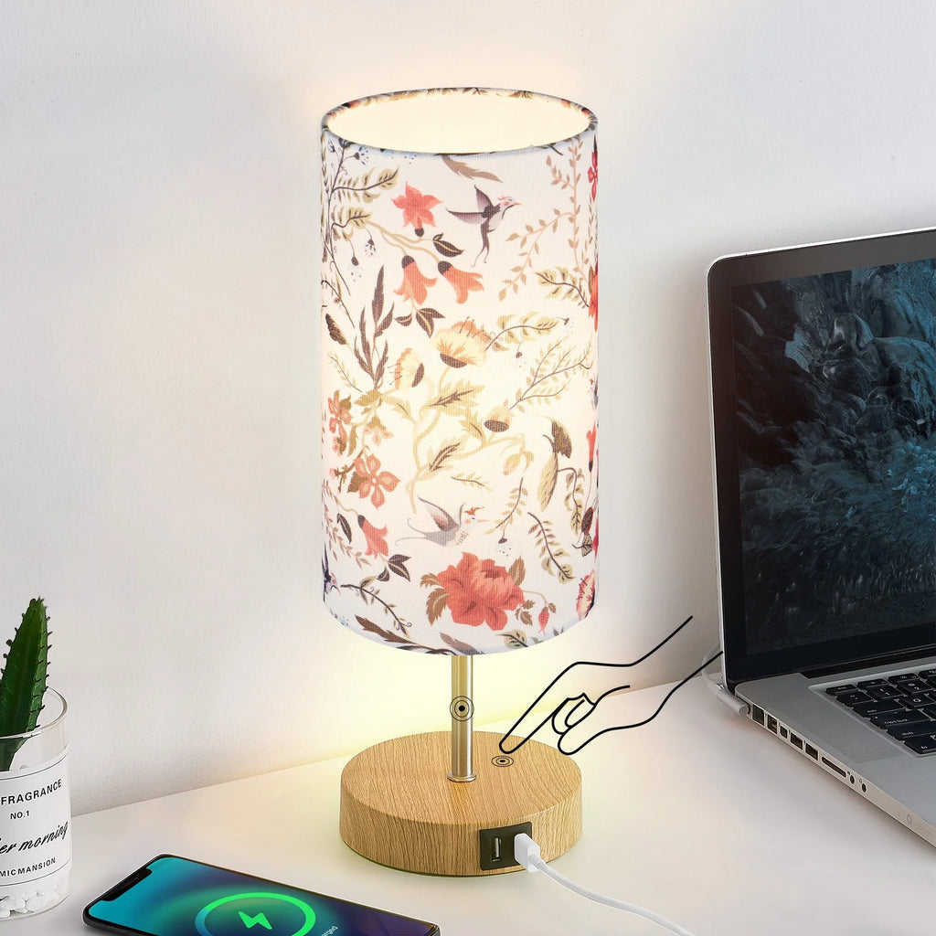 15" Touch Control Table Lamp with Dual USB Ports C931