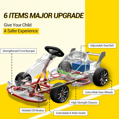 24V Kids Electric Go Kart with Dual 200W Motors, Adjustable Seat, Anti-Skid Tires, LED Lights, Orange G2507