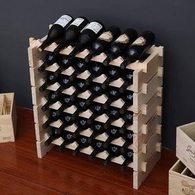 36 Bottle Manufactured Wood Floor Wine Bottle Rack in Natural Color M334444