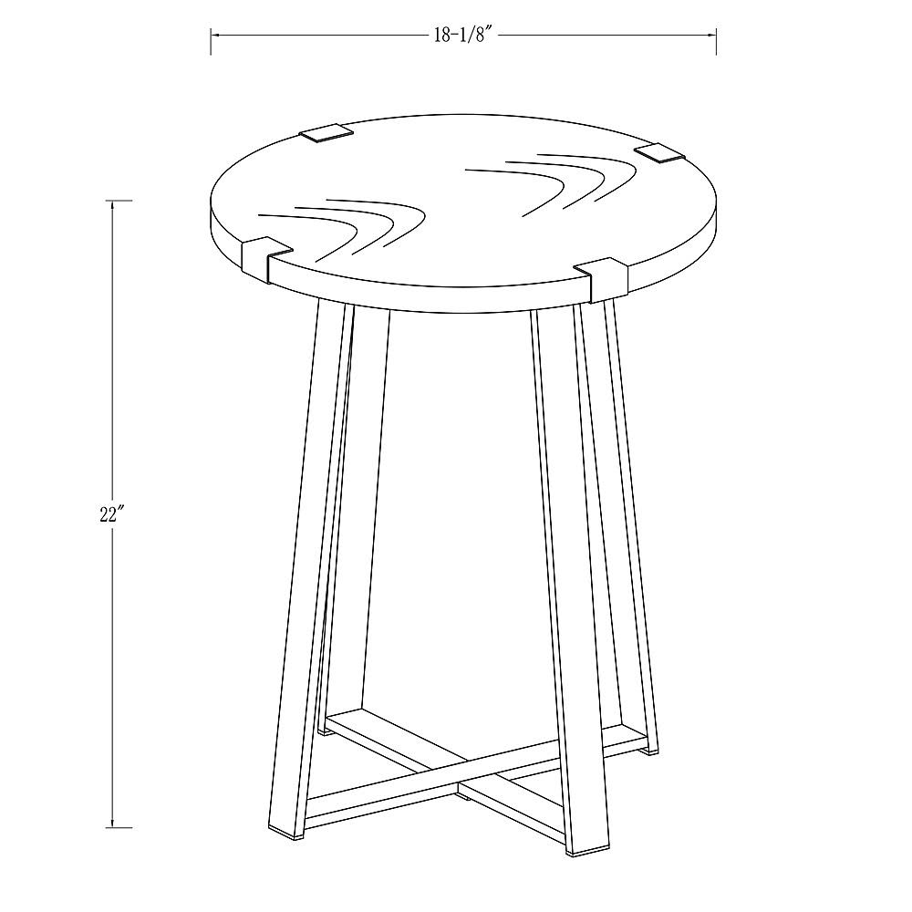 Metal Wrapped Round MDF Side Table O5571