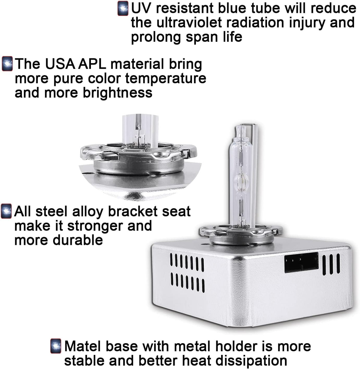 6000K 35W Xenon HID Headlight Bulb with Integrated Ballast D30159