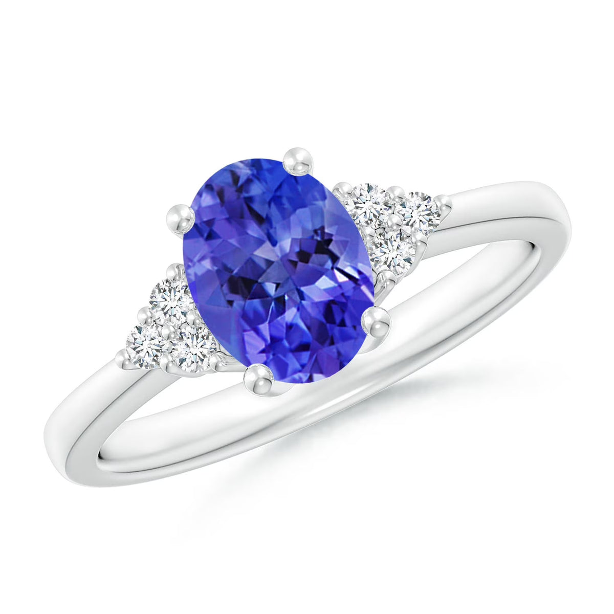 Natural Tanzanite Platinum Ring Size 7 R15645