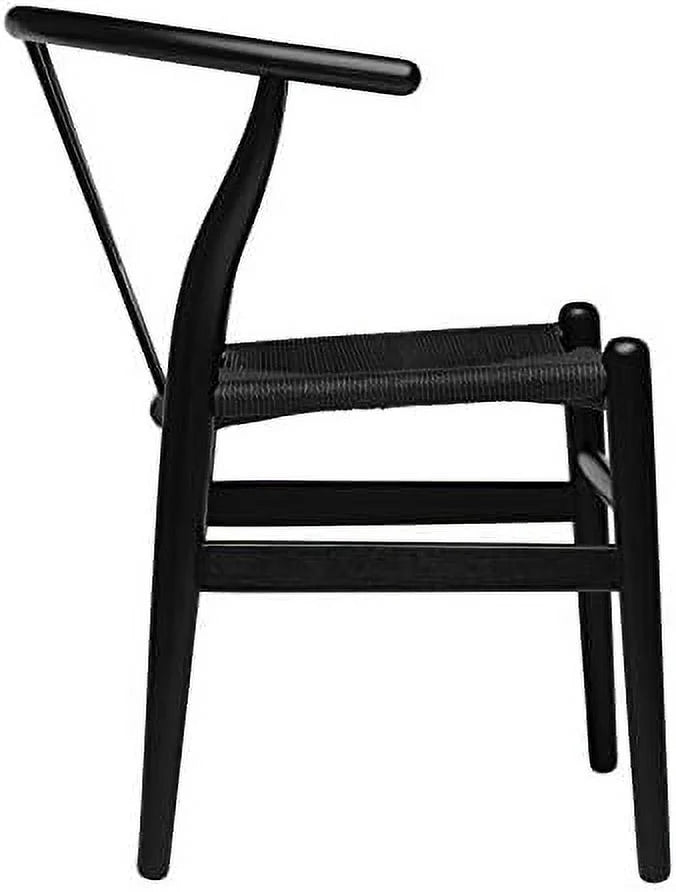 Woven Cord Seat Walnut Chair with Arm T756261