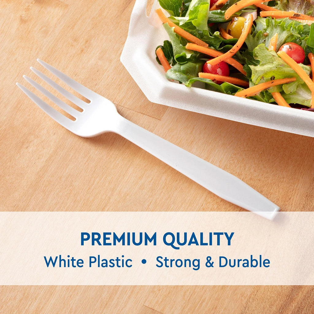 White Plastic Forks, 500 Ct N8478