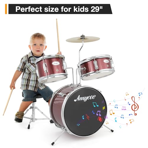 Black 3-Piece Drum Set with Stool H190582