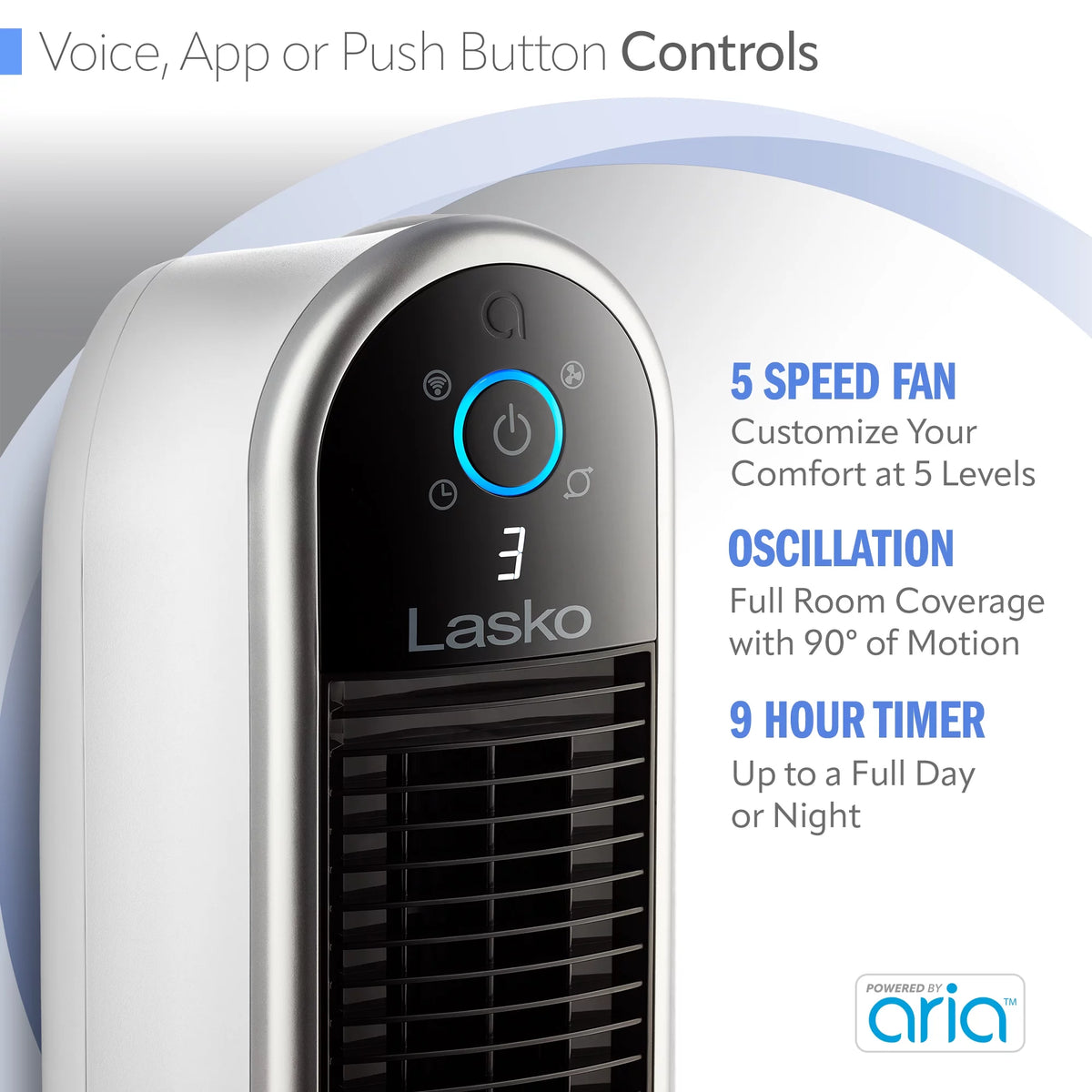 40" Smart Tower Fan with Wi-Fi, 5 Speeds Q418282