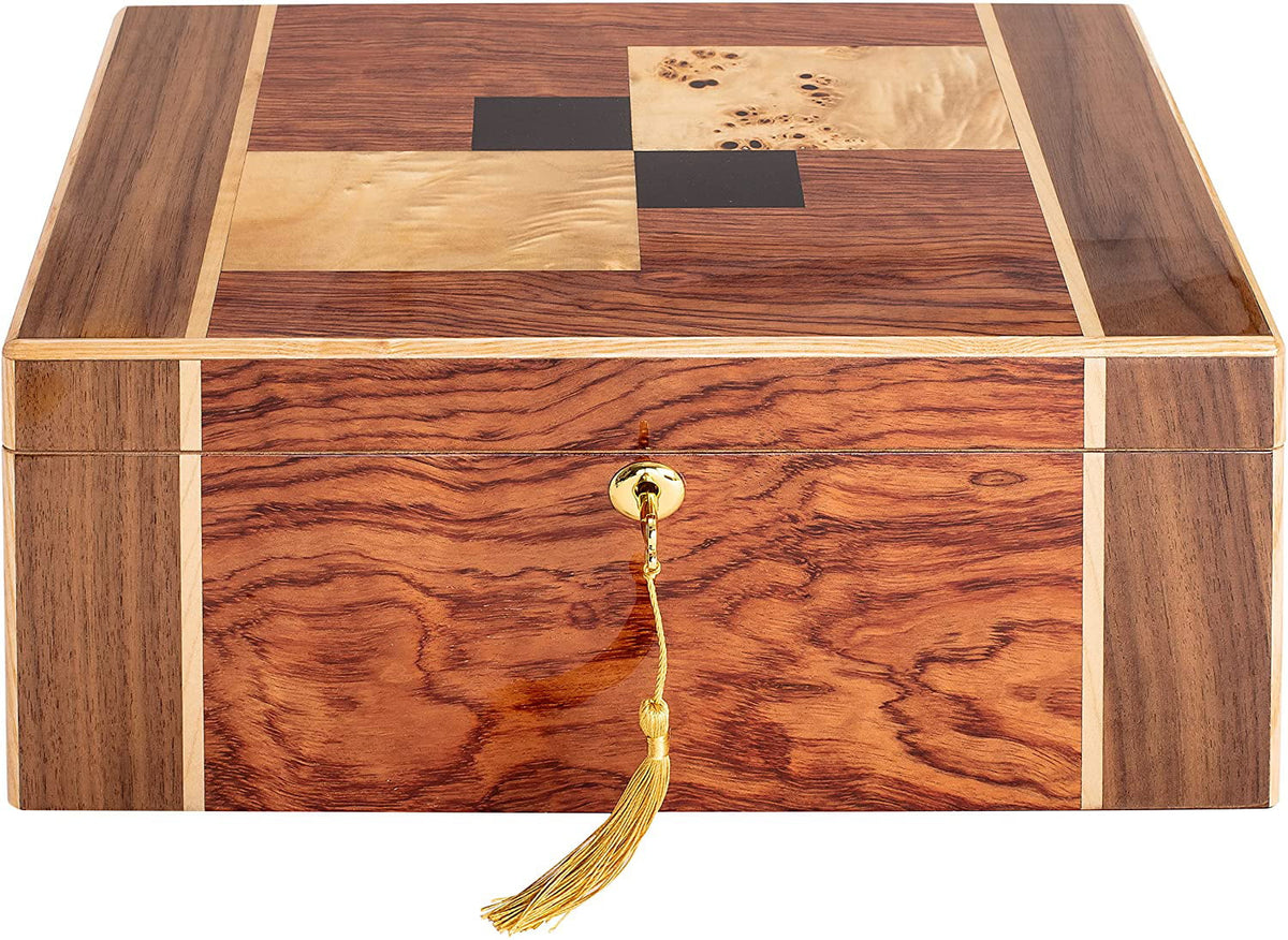 Desktop Cigar Humidor, High-Gloss Walnut B74783