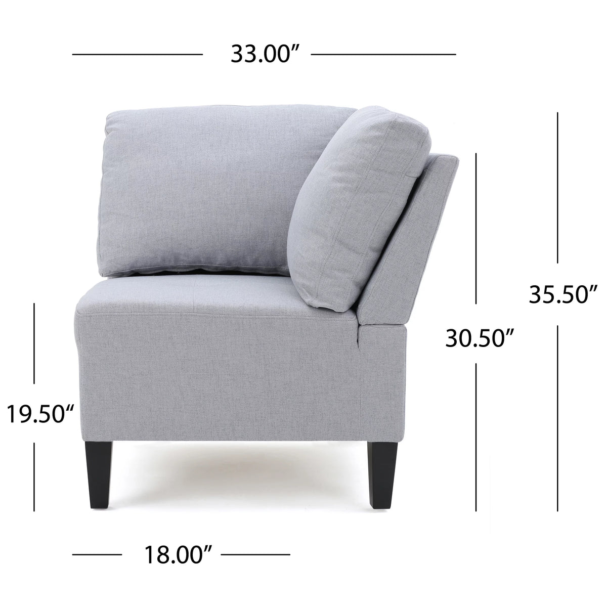 Light Gray Fabric 5 Seater Sectional Sofa with Storage Ottoman Q845238