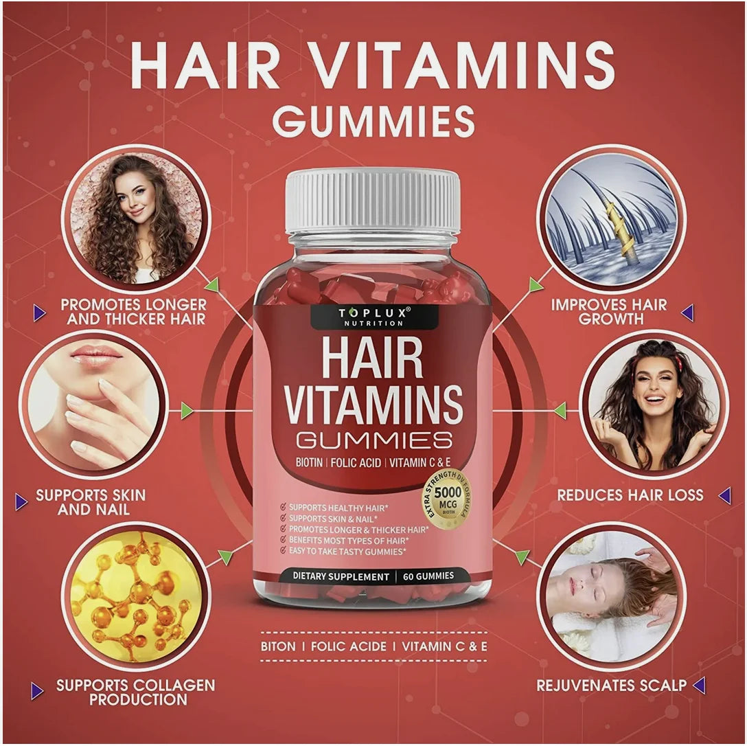 Hair Gummy Vitamins 2 Pack Non GMO Q72580