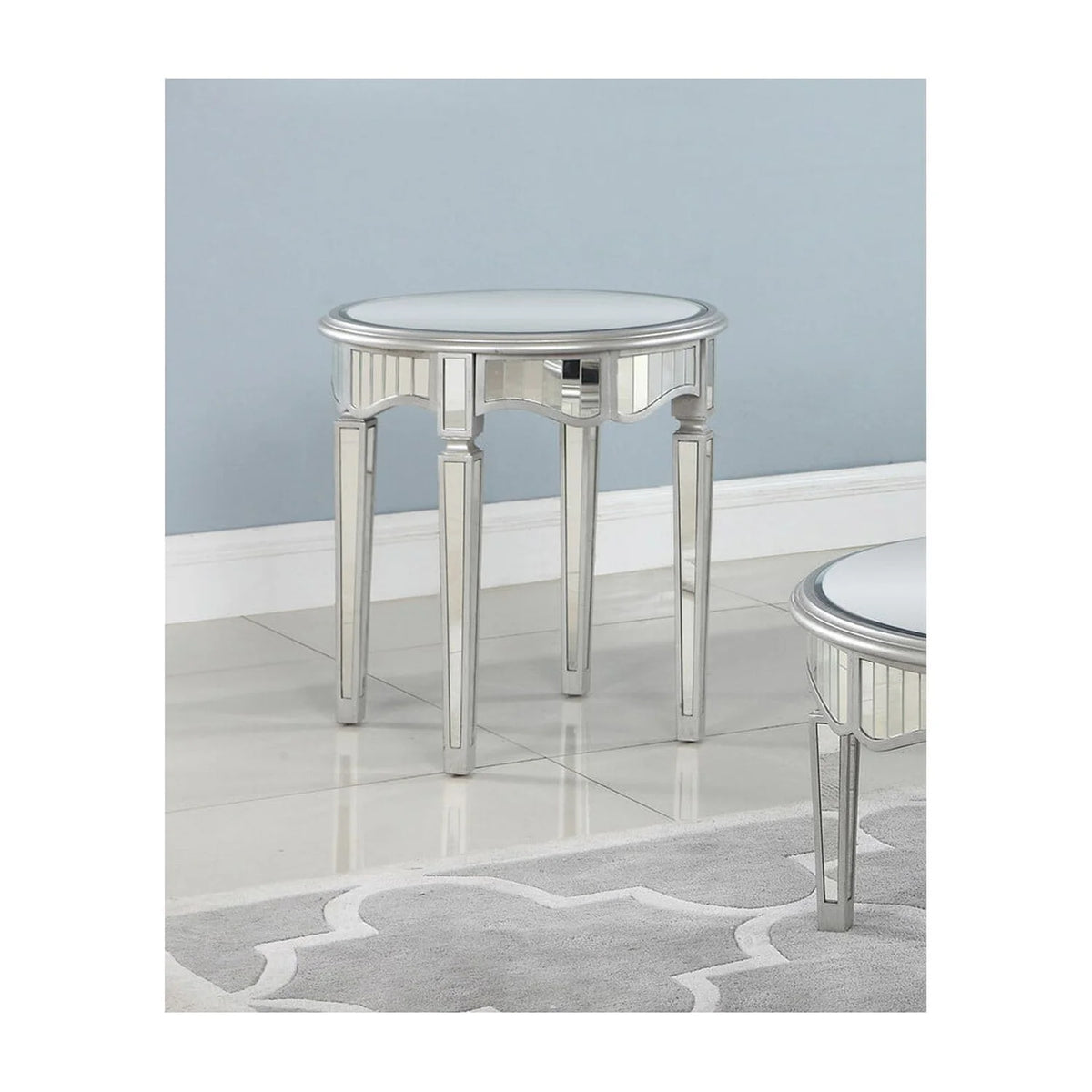 Mirrored Glass End Table U5769