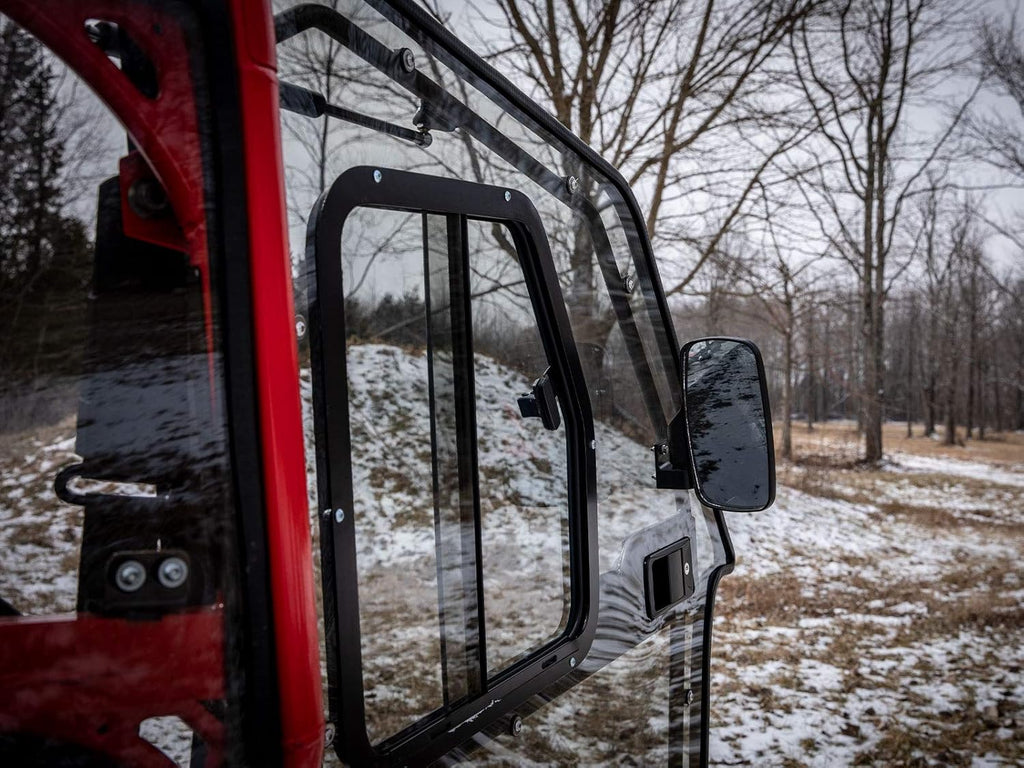 Lightly Tinted Scratch Resistant Polycarbonate Cab Enclosure Doors with Side Mirrors and Sliding Window Z84193