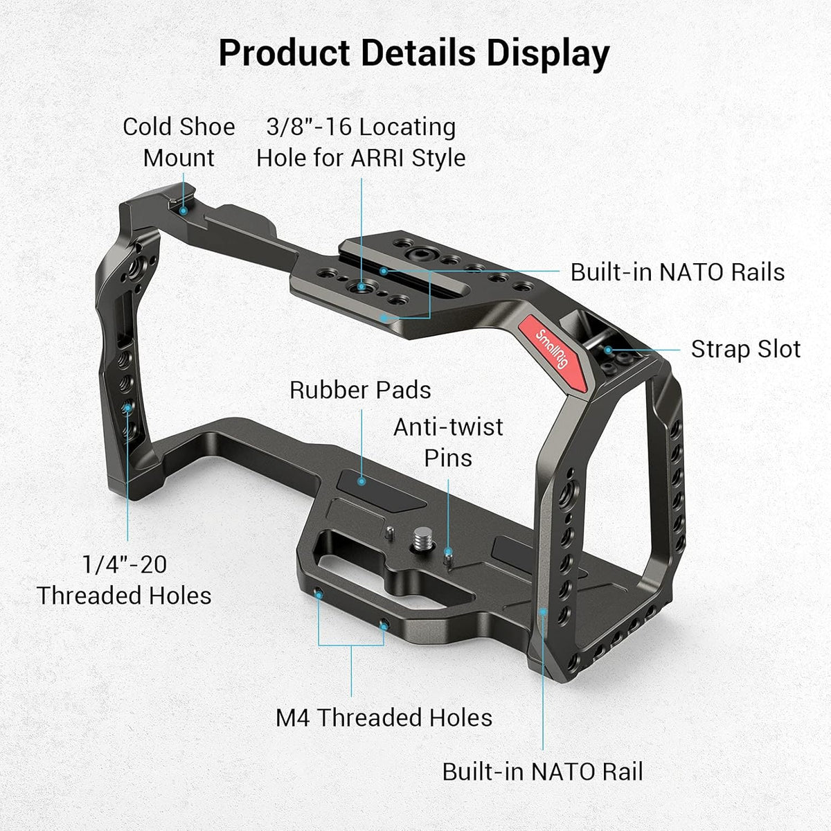 Camera Cage for BMPCC 4K & 6K with NATO Rails M481