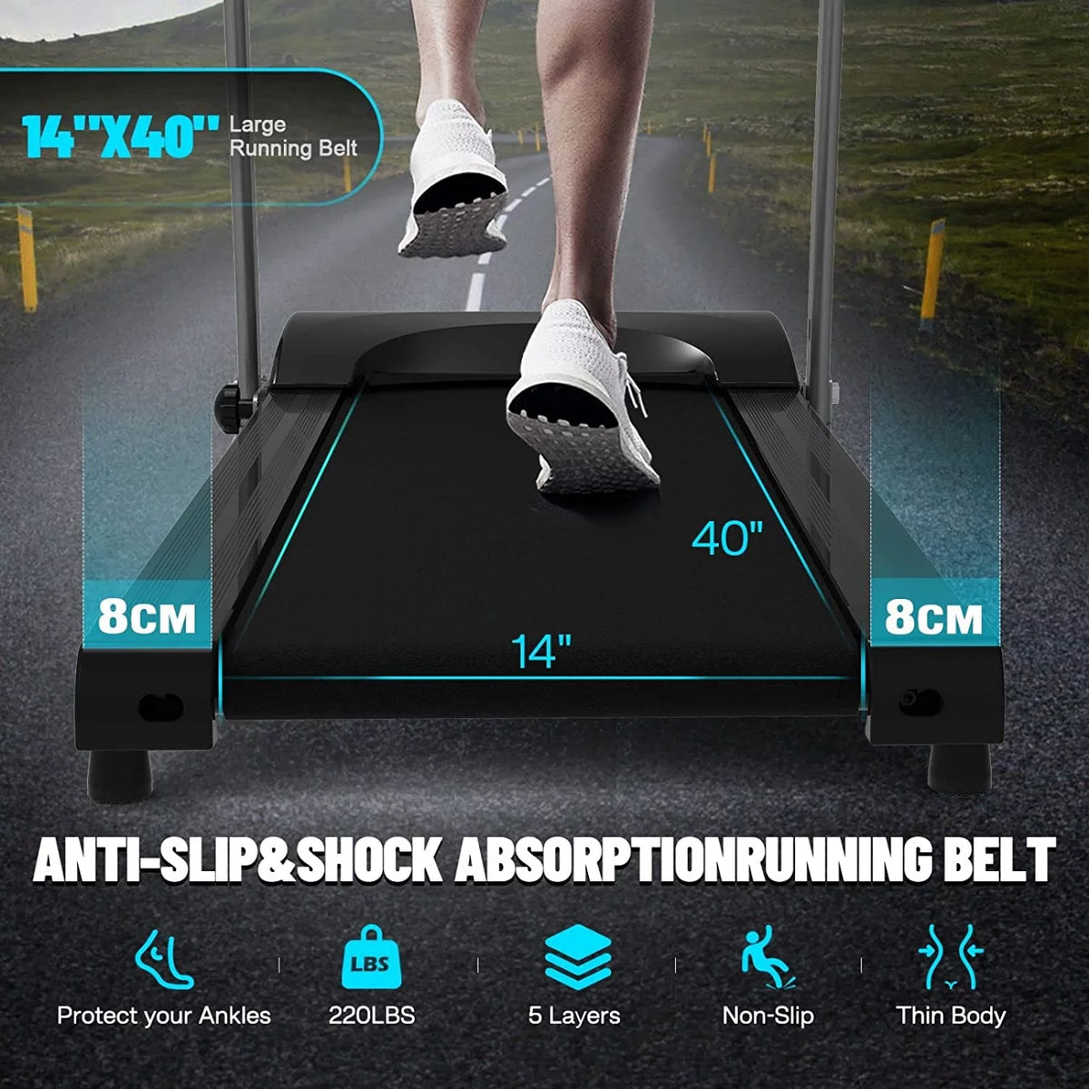 Foldable Electric Treadmill with LCD Monitor X864