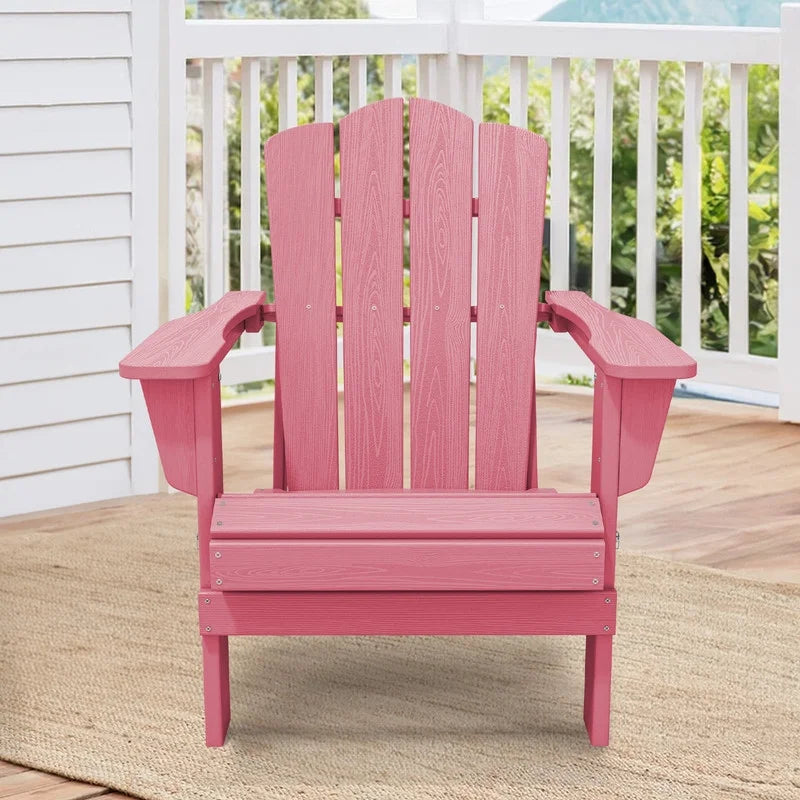 Red HDPE Folding Adirondack Chair E663